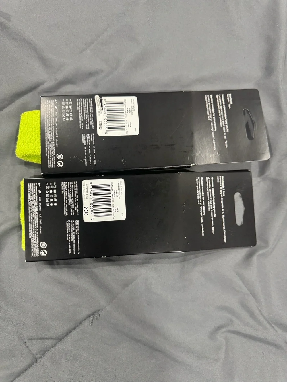 Nike Men’s Neon Yellow Headband and Wristband Set with Black Swoosh